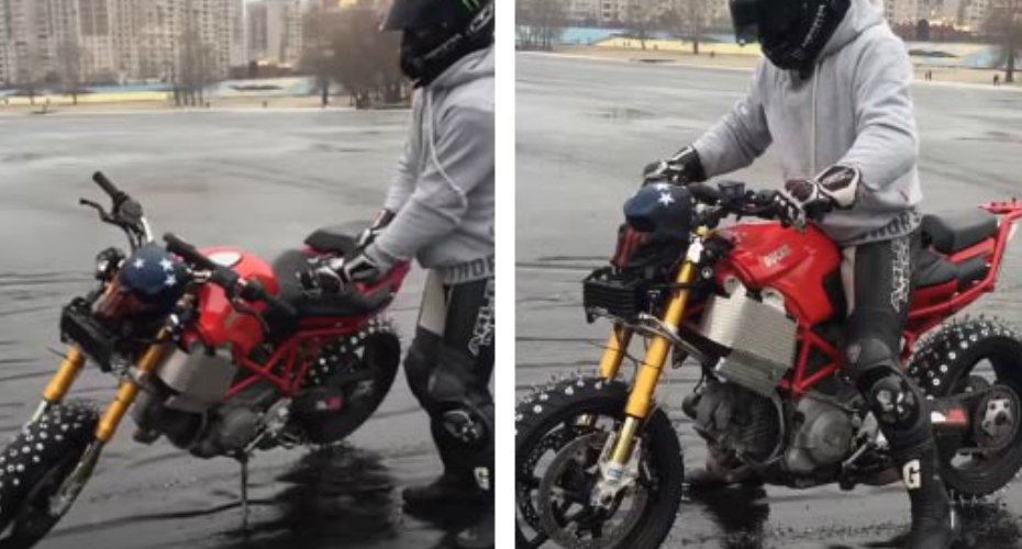 VIDEO: As Habilidades Fantásticas Que Se Podem Fazer Com Uma Ducati No Gelo… Ou Não