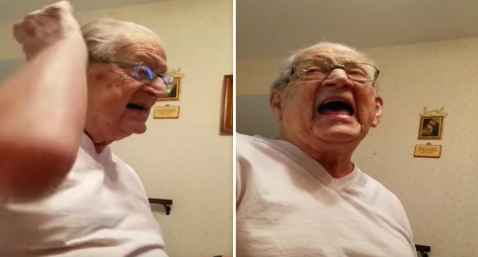 VIDEO: Senhor Tem Reação Memorável Ao Perceber Que Já Tem 98 Anos De Idade