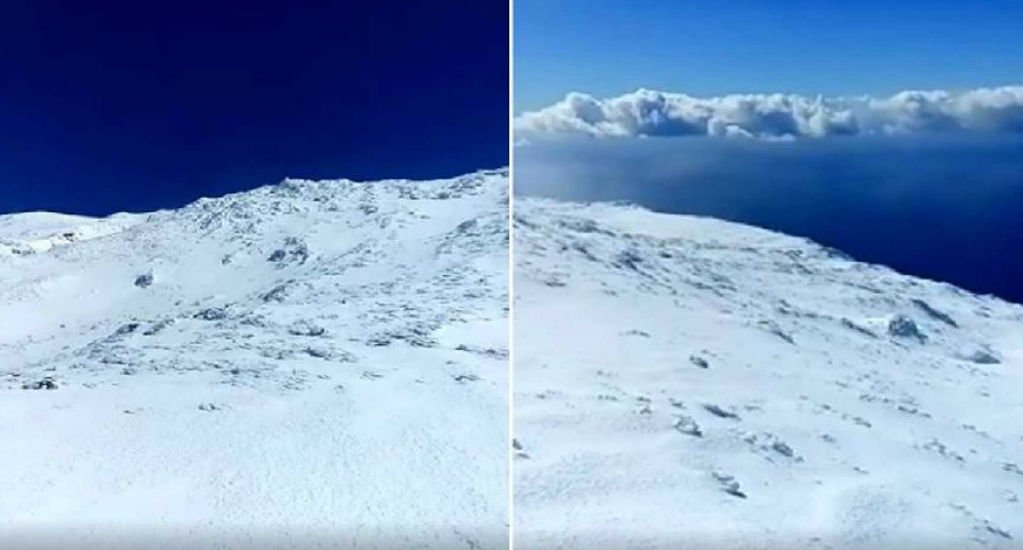 As Imagens Impressionantes Da Neve Que Cobre a Montanha Do Pico Nos Açores