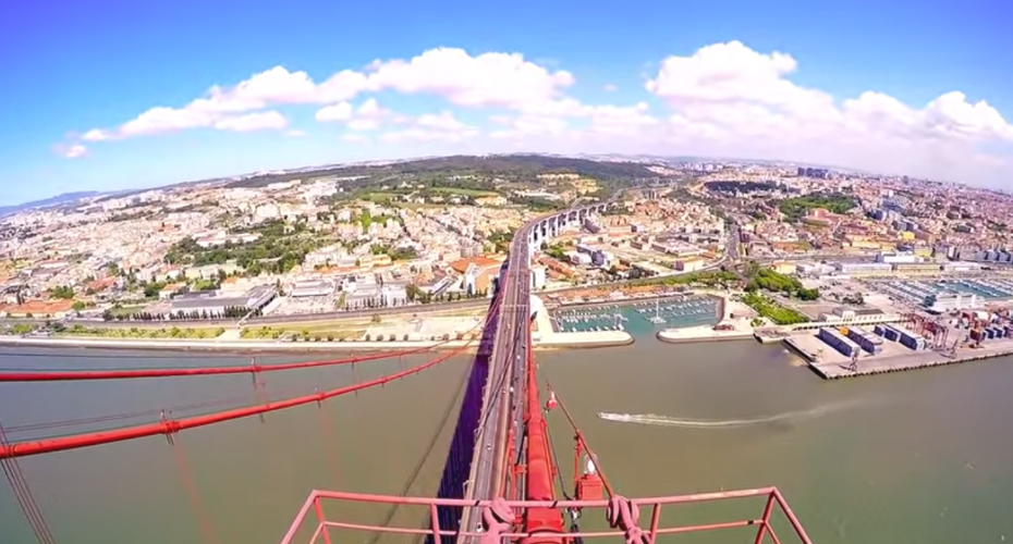 VIDEO: Jovem Capta Maravilhosas Imagens Ao Escalar a Ponte 25 De Abril