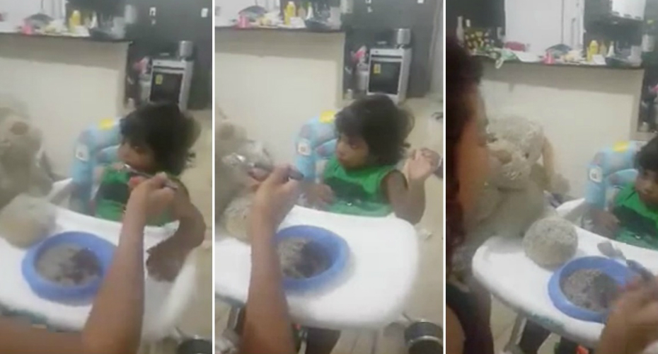 Mãe Usa Técnica Invulgar Para Convencer o Filho a Comer