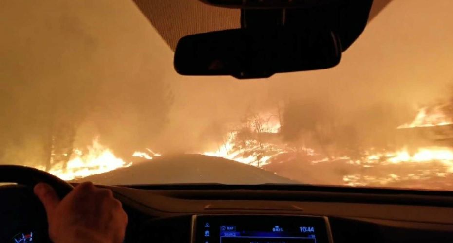 Família Arrisca Conduzir Entre As Chamas Para Fugir a Incêndio