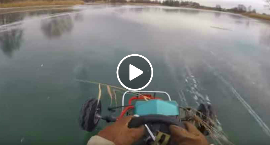 Amigos Usam Rio Congelado Como Pista De Corrida Para Karts