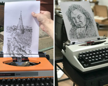 Artista “Imprime” Paisagens e Retratos Incríveis Usando Apenas Uma Máquina De Escrever