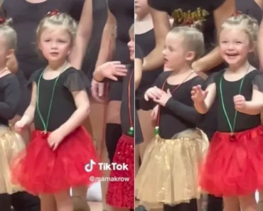 Menina Emociona-se Ao Ver Os Seus Familiares Na Plateia Na Festa De Natal Menina Emociona-se Ao Ver Os Seus Familiares Na Plateia Na Festa De Natal