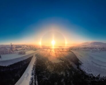 Fotógrafo Captura Um “Halo Solar” Perfeito Perto Do Círculo Polar Ártico Fotógrafo Captura Um “Halo Solar” Perfeito Perto Do Círculo Polar Ártico