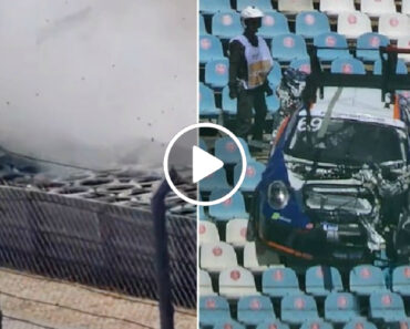 Piloto Português Sofre Violento Acidente No Autódromo Do Algarve e Acaba Com o Carro Na Bancada