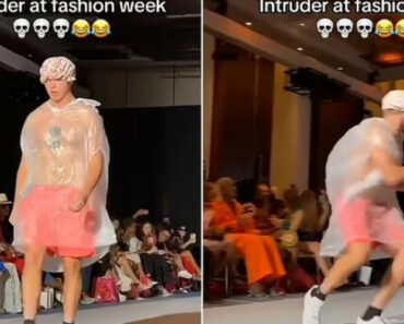 Intruso Invade Semana Da Moda e Desfila Com Touca e Saco Do Lixo Intruso Invade Semana Da Moda e Desfila Com Touca e Saco Do Lixo
