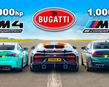 Drag Race Insana Entre Bugatti Chiron Super Sport vs BMW M5 De 1000cv vs BMW M4 Drag Race Insana Entre Bugatti Chiron Super Sport vs BMW M5 De 1000cv vs BMW M4