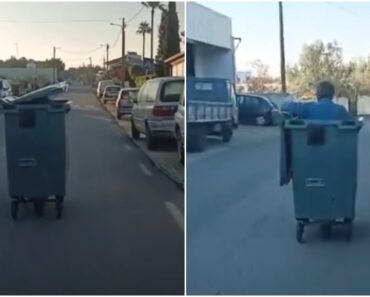 Contentor De Lixo “Com Vida Própria” Filmado a Circular No Algarve Contentor De Lixo “Com Vida Própria” Filmado a Circular No Algarve