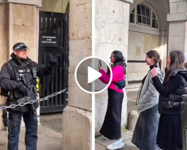 Turistas Tentam Ridicularizar Guarda Real Britânico. Polícia Defende-o Turistas Tentam Ridicularizar Guarda Real Britânico. Polícia Defende-o