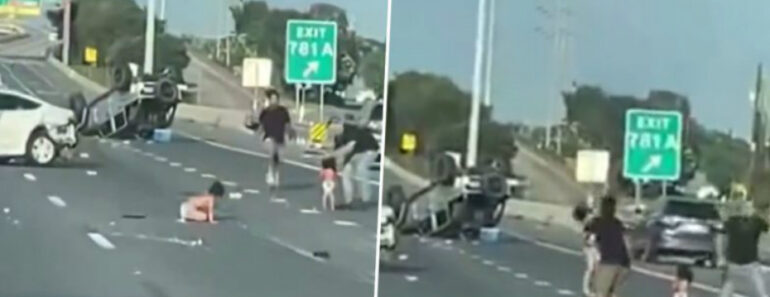 Vídeo Mostra Crianças De Fralda Numa Autoestrada Após Acidente Nos EUA Vídeo Mostra Crianças De Fralda Numa Autoestrada Após Acidente Nos EUA