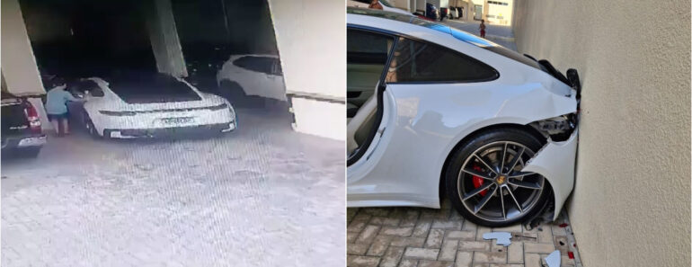 Criança Entra Às Escondidas No Porsche Do Vizinho e Acaba Por Destruir a Traseira Criança Entra Às Escondidas No Porsche Do Vizinho e Acaba Por Destruir a Traseira