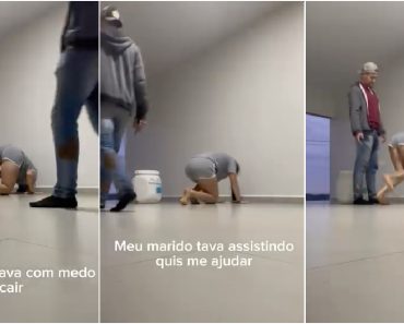 Esposa Pede Ajuda a Marido Durante Exercício Em Casa Mas Deixa-o KO