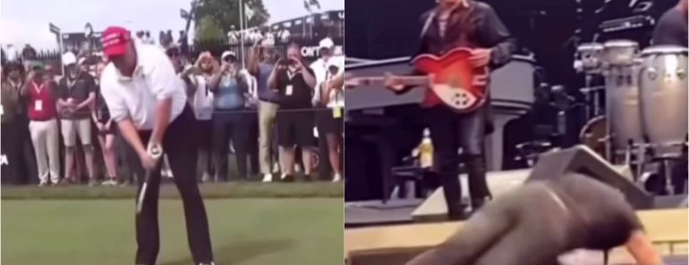 Trump Partilha Vídeo Insólito Onde Acerta Com Uma Bola De Golfe Em Bruce Springsteen Trump Partilha Vídeo Insólito Onde Acerta Com Uma Bola De Golfe Em Bruce Springsteen