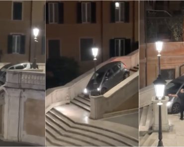 Idoso Tenta Descer De Carro Famosa Escadaria Em Roma e Fica Preso a Meio Do Percurso Idoso Tenta Descer De Carro Famosa Escadaria Em Roma e Fica Preso a Meio Do Percurso