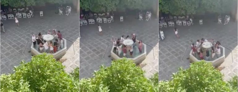 Espanhóis Indignados Com Turistas Portugueses a Dançar Em Fonte No Centro Histórico De Sevilha Espanhóis Indignados Com Turistas Portugueses a Dançar Em Fonte No Centro Histórico De Sevilha
