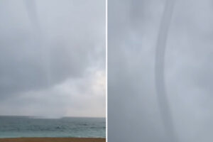 Tromba de água formou-se na Praia de Alvor, no Algarve