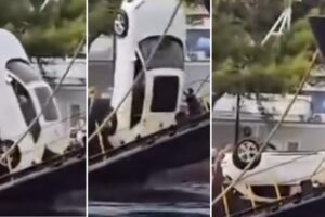Não Caiu à Água Por Milagre: SUV Capota a Sair De “Ferryboat”