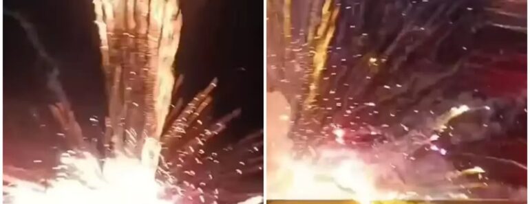 Fogo De Artifício Atinge Público Numa Festa De Natal Fogo De Artifício Atinge Público Numa Festa De Natal
