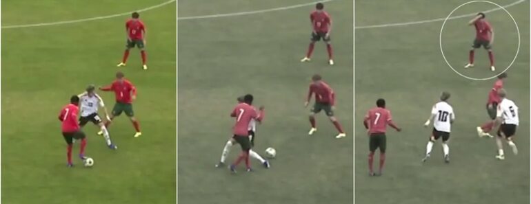 De Levar As Mãos à Cabeça: A Finta De José Garrafa No Alemanha-Portugal Em Sub-16 Que Promete Correr o Mundo De Levar As Mãos à Cabeça: A Finta De José Garrafa No Alemanha-Portugal Em Sub-16 Que Promete Correr o Mundo