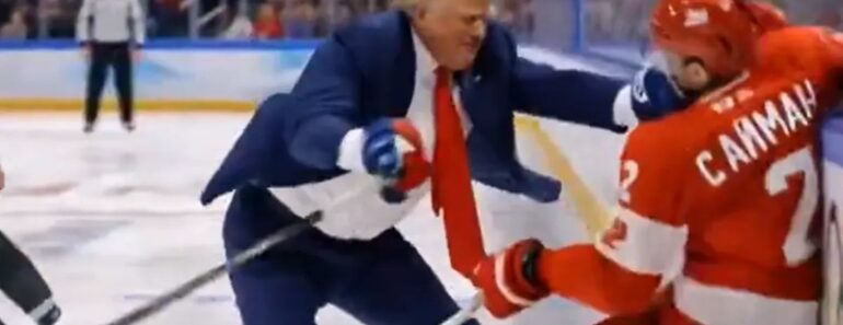 Donald Trump Partilha Vídeo Gerado Por IA a Jogar Hóquei No Gelo e a Esmurrar Jogadores Do Canadá Donald Trump Partilha Vídeo Gerado Por IA a Jogar Hóquei No Gelo e a Esmurrar Jogadores Do Canadá