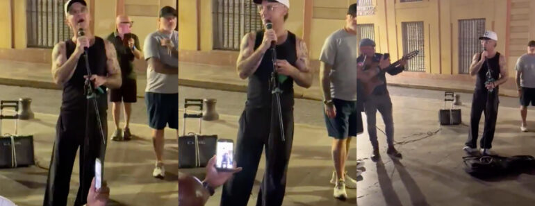 Robbie Williams Surpreende Ao Cantar “Angels” Com Músico De Rua Em Sevilha Robbie Williams Surpreende Ao Cantar “Angels” Com Músico De Rua Em Sevilha