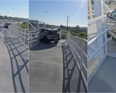 Condutor Tenta Atravessar De Carro Uma Ponte Pedonal Sobre o IC20 Condutor Tenta Atravessar De Carro Uma Ponte Pedonal Sobre o IC20