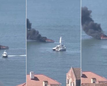 Barco Fica Em Chamas No Rio Tejo e o Único Tripulante Acaba Resgatado Barco Fica Em Chamas No Rio Tejo e o Único Tripulante Acaba Resgatado