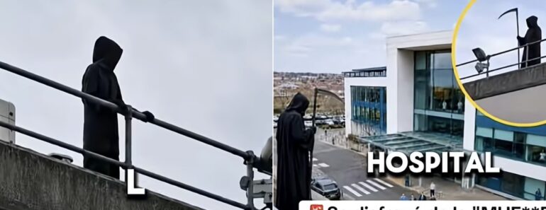 Homem Vestido De Morte Instala-se No Telhado De Hospital Para Vigiar Doentes Homem Vestido De Morte Instala-se No Telhado De Hospital Para Vigiar Doentes