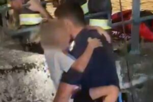 Resgate “Heróico”. Três Crianças Em Perigo Em Rio Em Itália