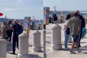 Homens Envolvem-se Em Discussão Em Lisboa Por Causa De Saco Cheio De Garrafas Do Volta