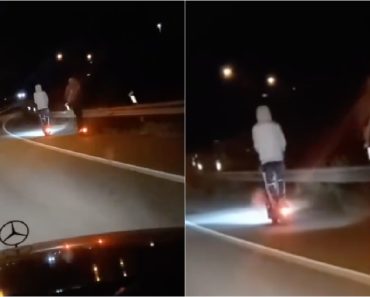 Condutores Filmam Dois Indivíduos De Trotinete Elétrica Na A23 Durante a Noite Condutores Filmam Dois Indivíduos De Trotinete Elétrica Na A23 Durante a Noite